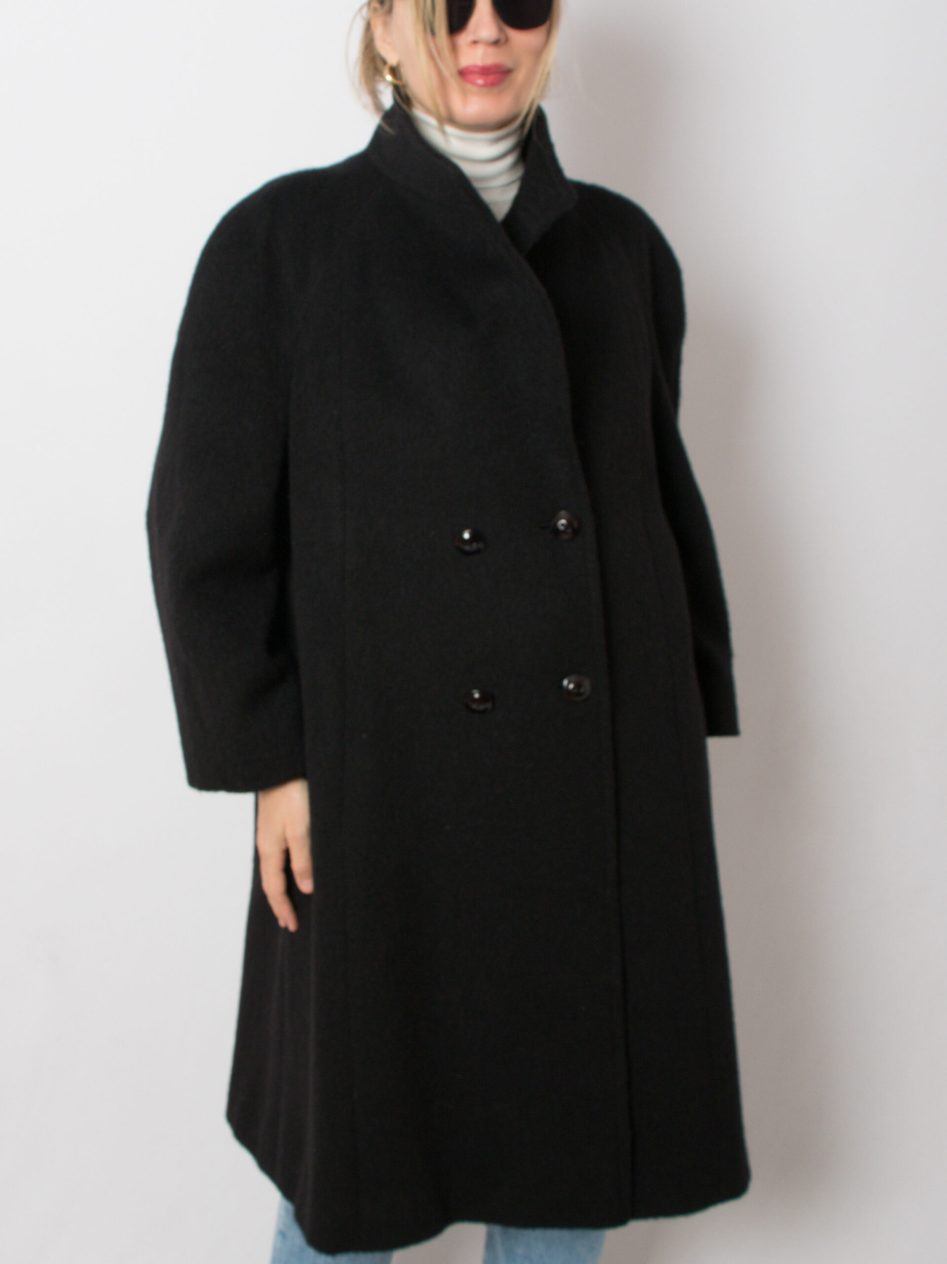 90s Black Long Alpaca Coat 90s Black Long Alpaca Coat - Image 3