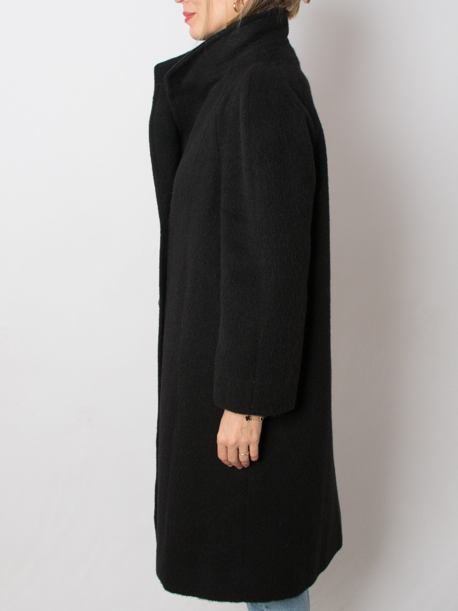 90s Black Long Alpaca Coat 90s Black Long Alpaca Coat - Image 4