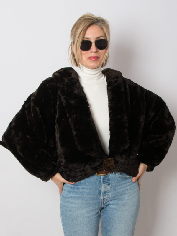 Vintage Art Deco Cropped Real Fur Jacket - Image 5
