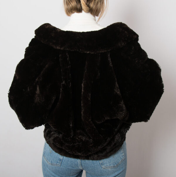 Vintage Art Deco Cropped Real Fur Jacket - Image 2
