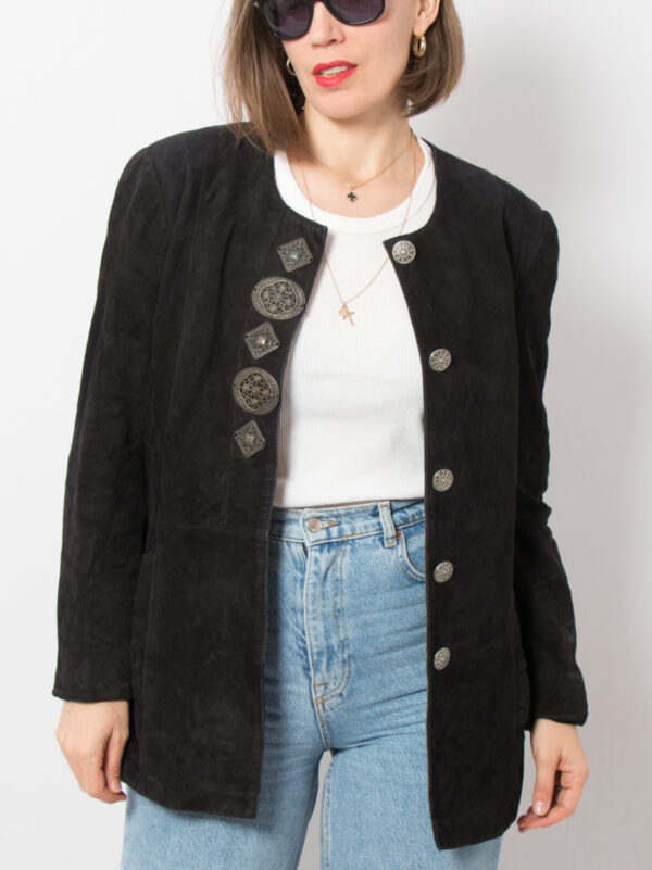 GOSSL Vintage Black Suede Jacket - Image 6