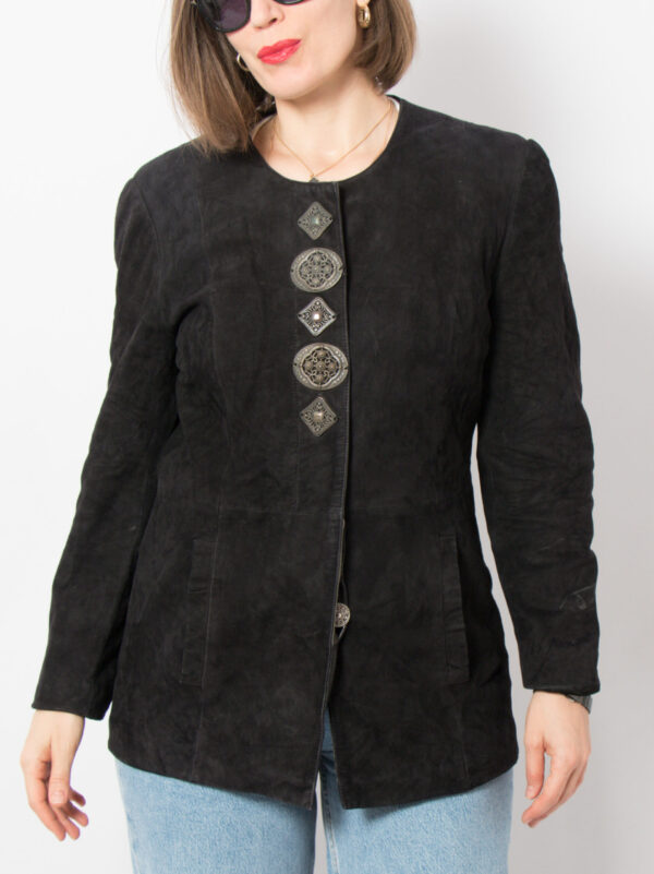 GOSSL Vintage Black Suede Jacket - Image 3