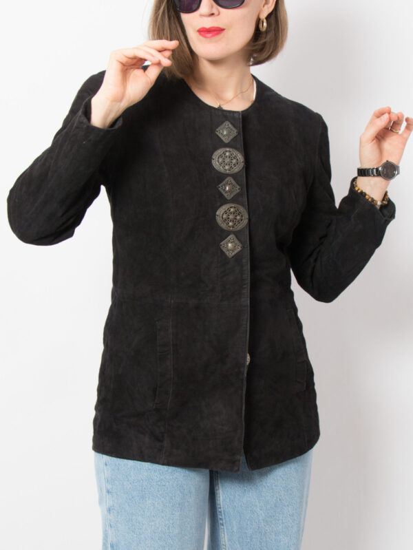 GOSSL Vintage Black Suede Jacket - Image 4