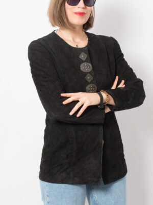 GOSSL Vintage Black Suede Jacket
