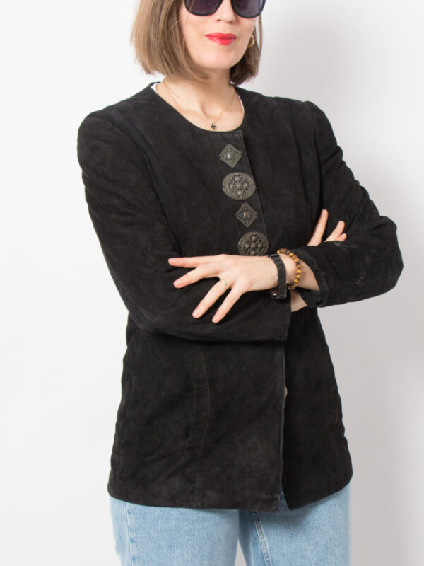 GOSSL Vintage Black Suede Jacket