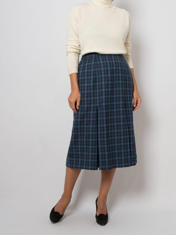 90s Pleated Wool Skirt Midi