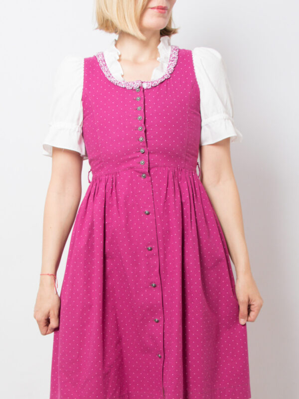 Fuchsia Polka dot Trachten Dress - Image 2