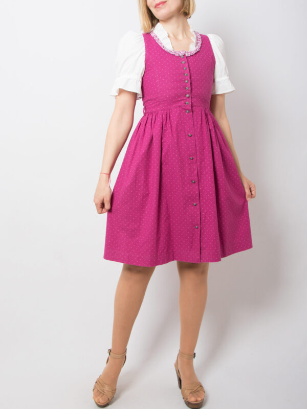 Fuchsia Polka dot Trachten Dress - Image 3
