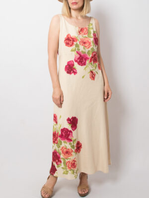 Laura Ashley Silk-Linen Maxi Dress