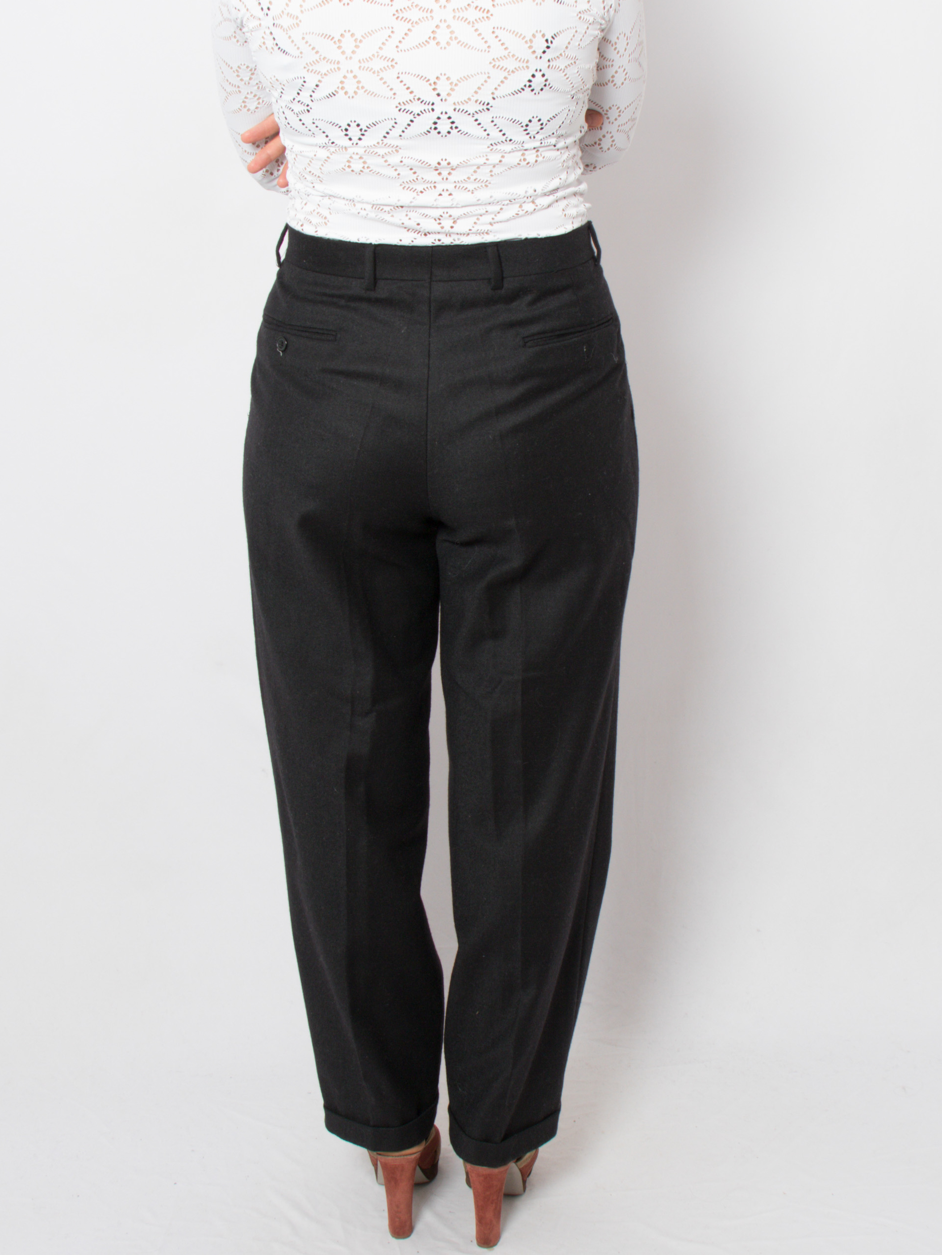 Vintage Wool Pleated Trousers Vintage Wool Pleated Trousers - Image 3