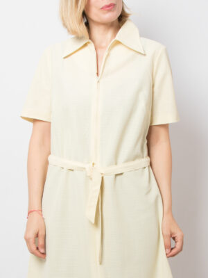 80s St Michael Dress Pale Yellow Dress