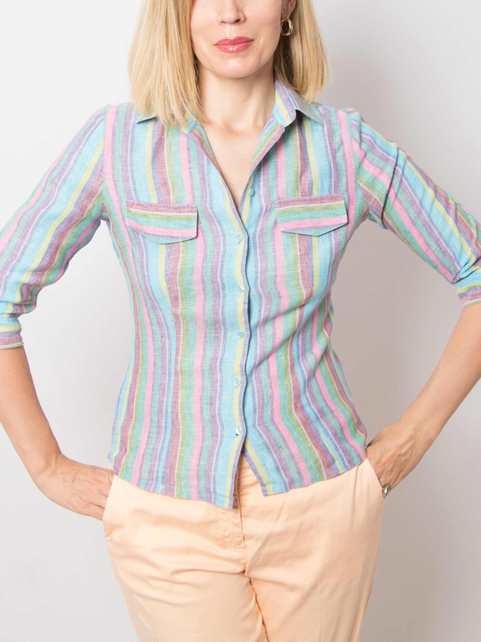 Vintage Nara Camicie Striped Linen Shirt Vintage Nara Camicie Striped Linen Shirt