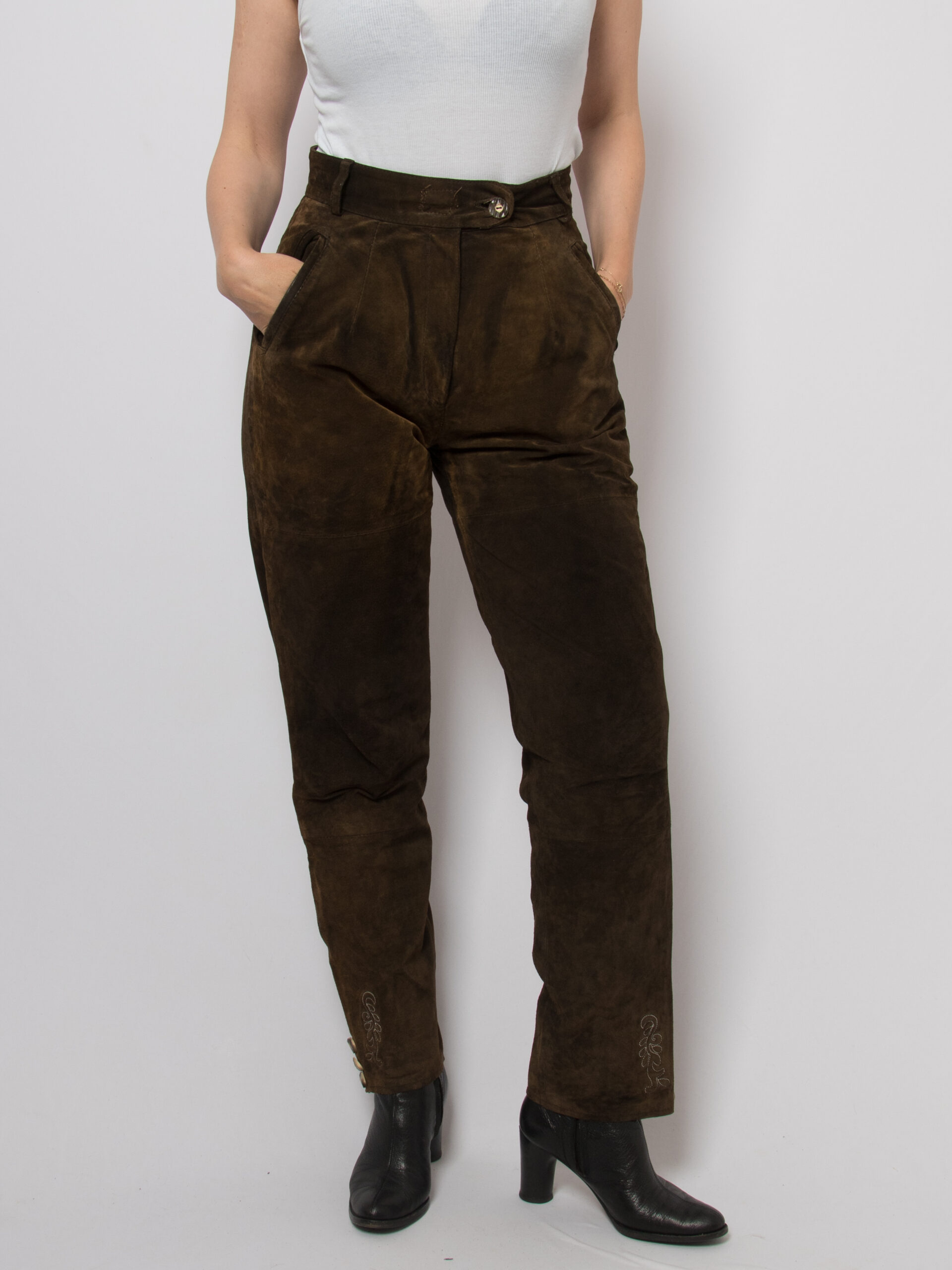 Vintage German Folk Suede Pants Vintage German Folk Suede Pants - Image 2