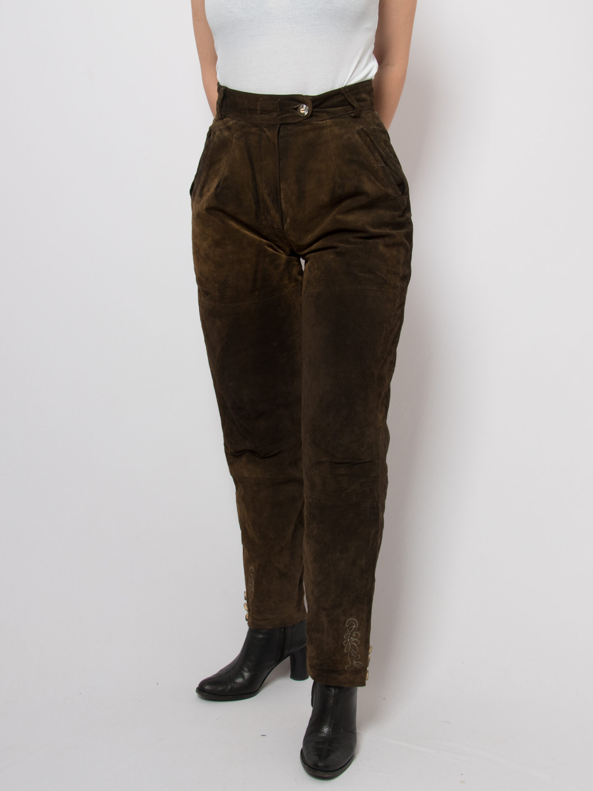 Vintage German Folk Suede Pants Vintage German Folk Suede Pants - Image 4