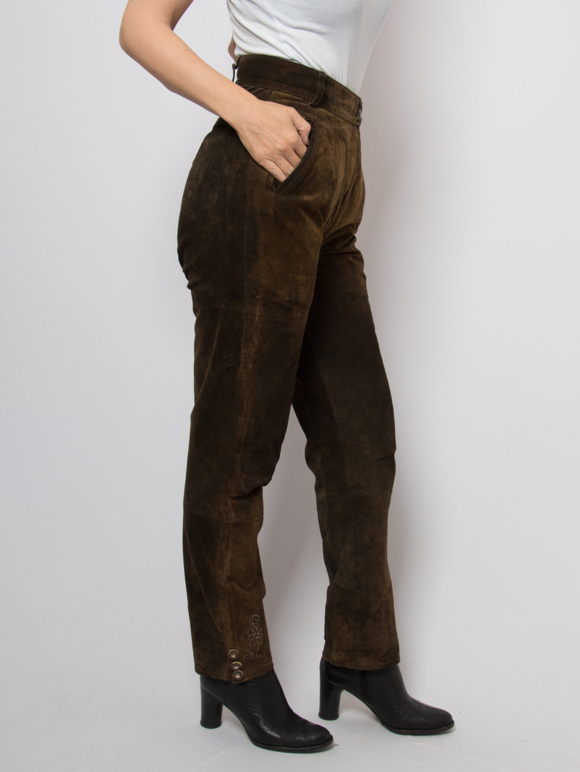 Vintage German Folk Suede Pants Vintage German Folk Suede Pants - Image 6