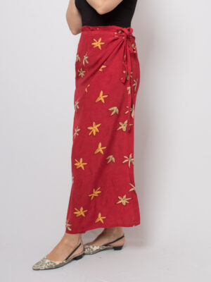 Vintage Floral Maxi Wrap Skirt