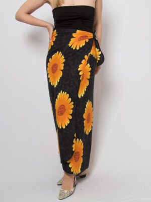 Vintage Maxi Sunflower Wrap Skirt