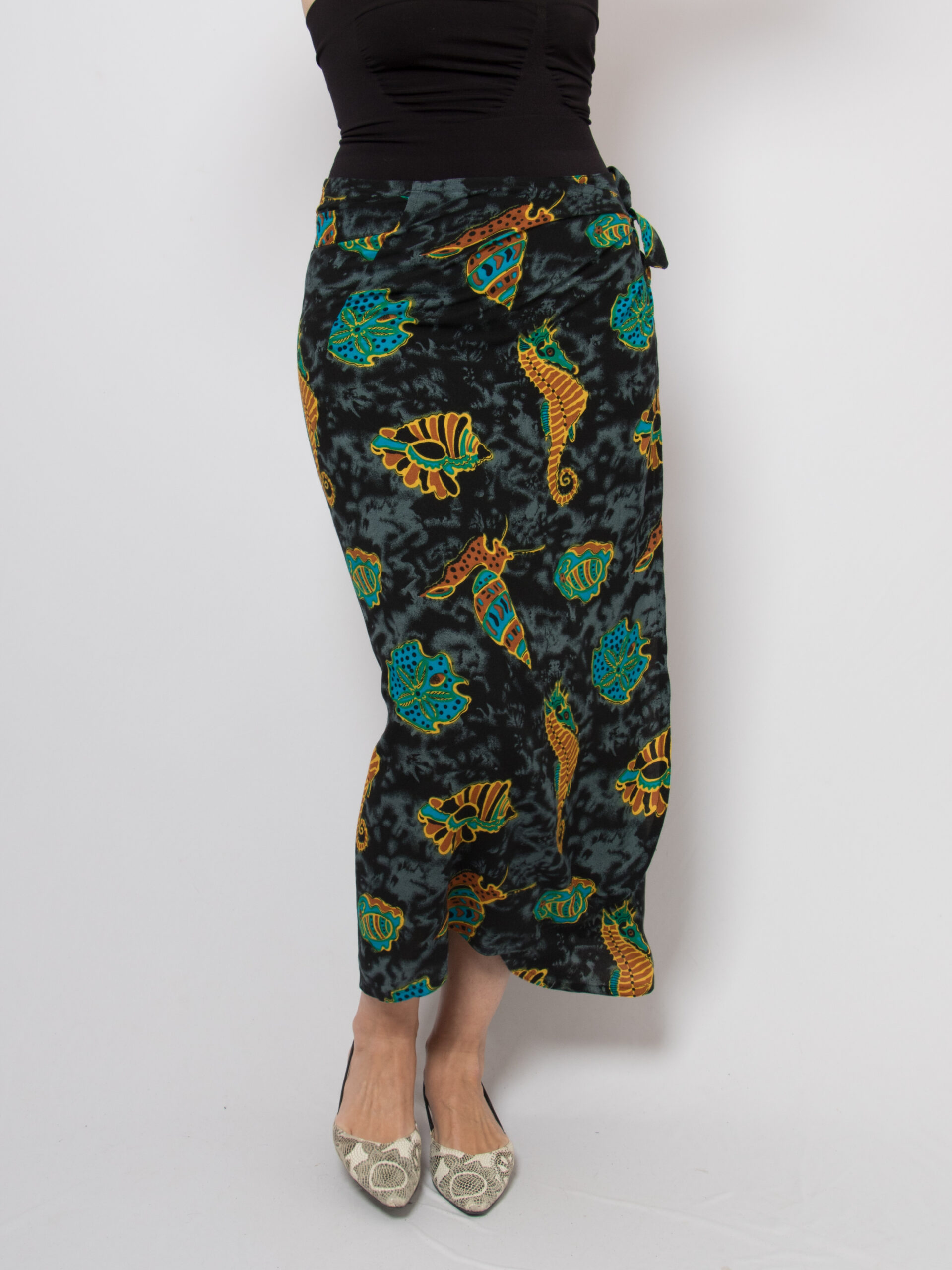 90s Maxi Wrap Skirt Sea print 90s Maxi Wrap Skirt Sea print - Image 2