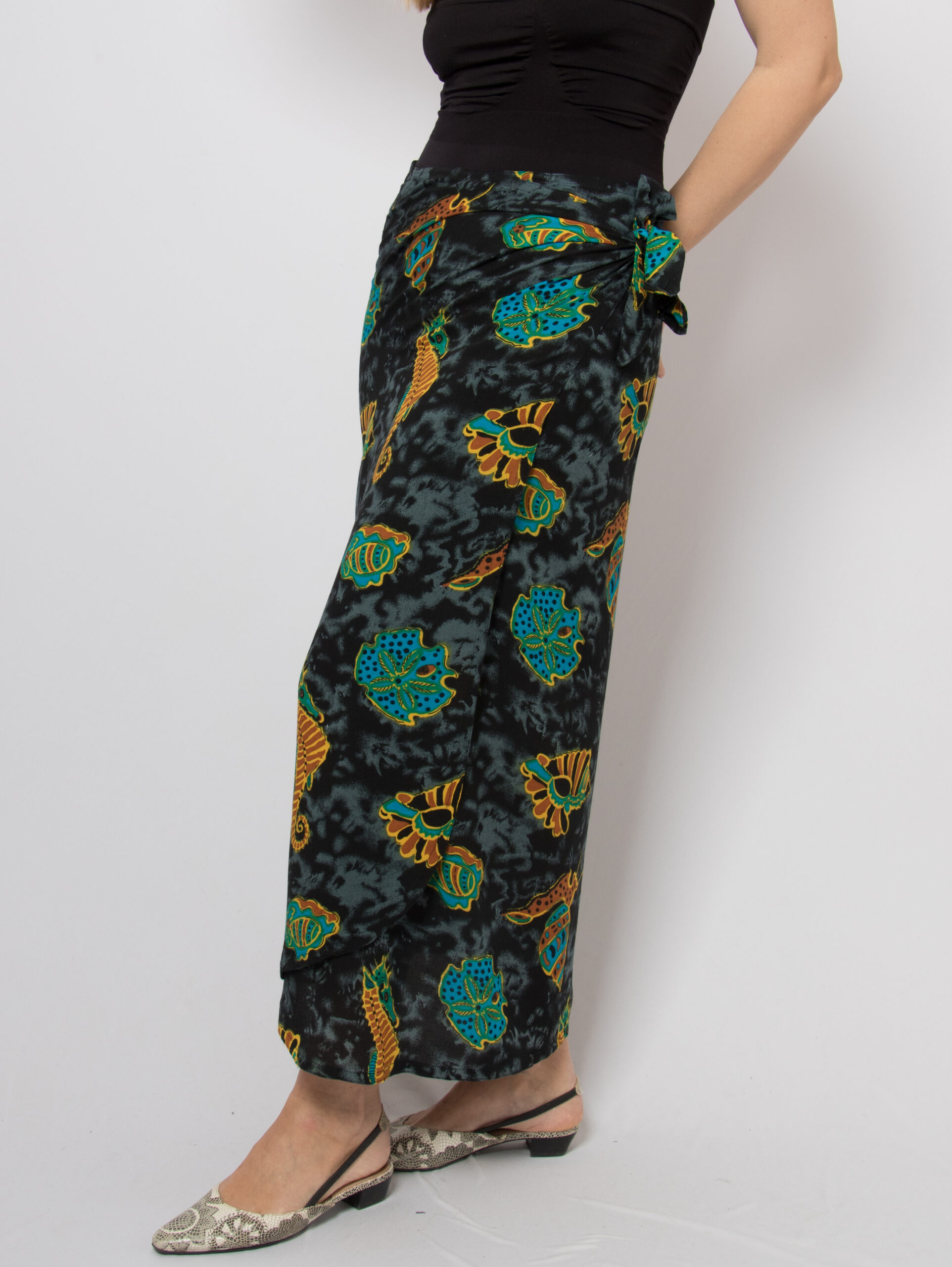 90s Maxi Wrap Skirt Sea print 90s Maxi Wrap Skirt Sea print - Image 3