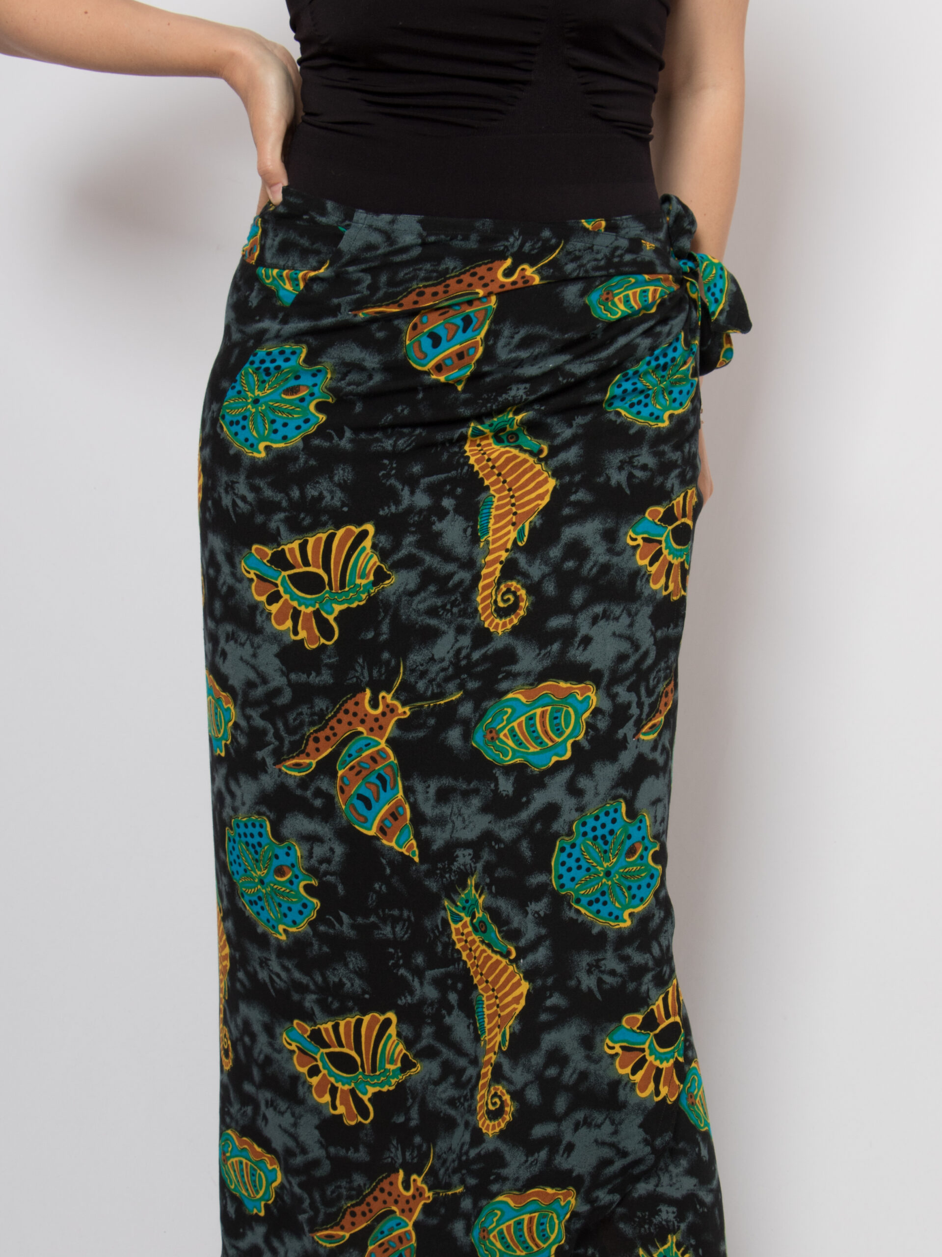 90s Maxi Wrap Skirt Sea print 90s Maxi Wrap Skirt Sea print - Image 5
