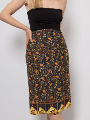 Vintage Cotton Elephant Wrap Skirt