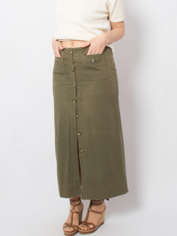Vintage Long Button Skirt - Image 2