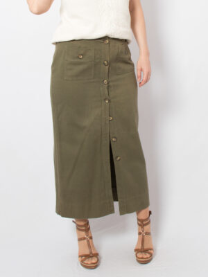Vintage Long Button Skirt