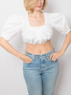 Vintage Waldorff Puff Sleeve Dirndl Crop Top