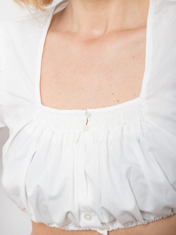 Vintage Waldorff Puff Sleeve Dirndl Crop Top - Image 4