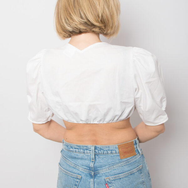 Vintage Waldorff Puff Sleeve Dirndl Crop Top - Image 5