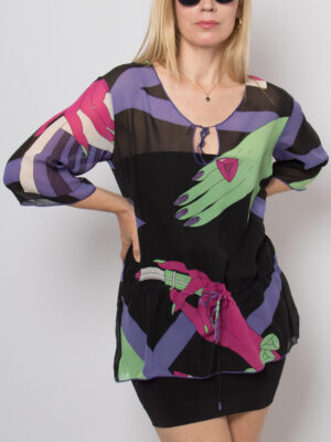 Black Silk Sheer Blouse