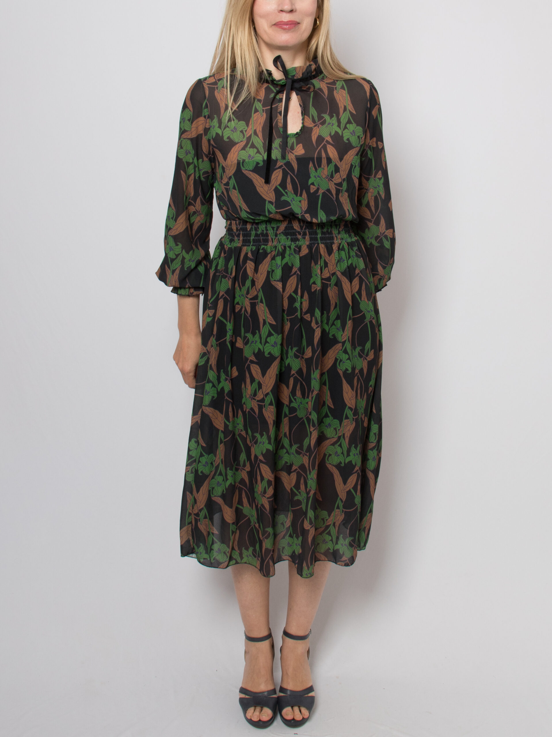 Vintage Floral Midi Sheer Dress Vintage Floral Midi Sheer Dress - Image 2