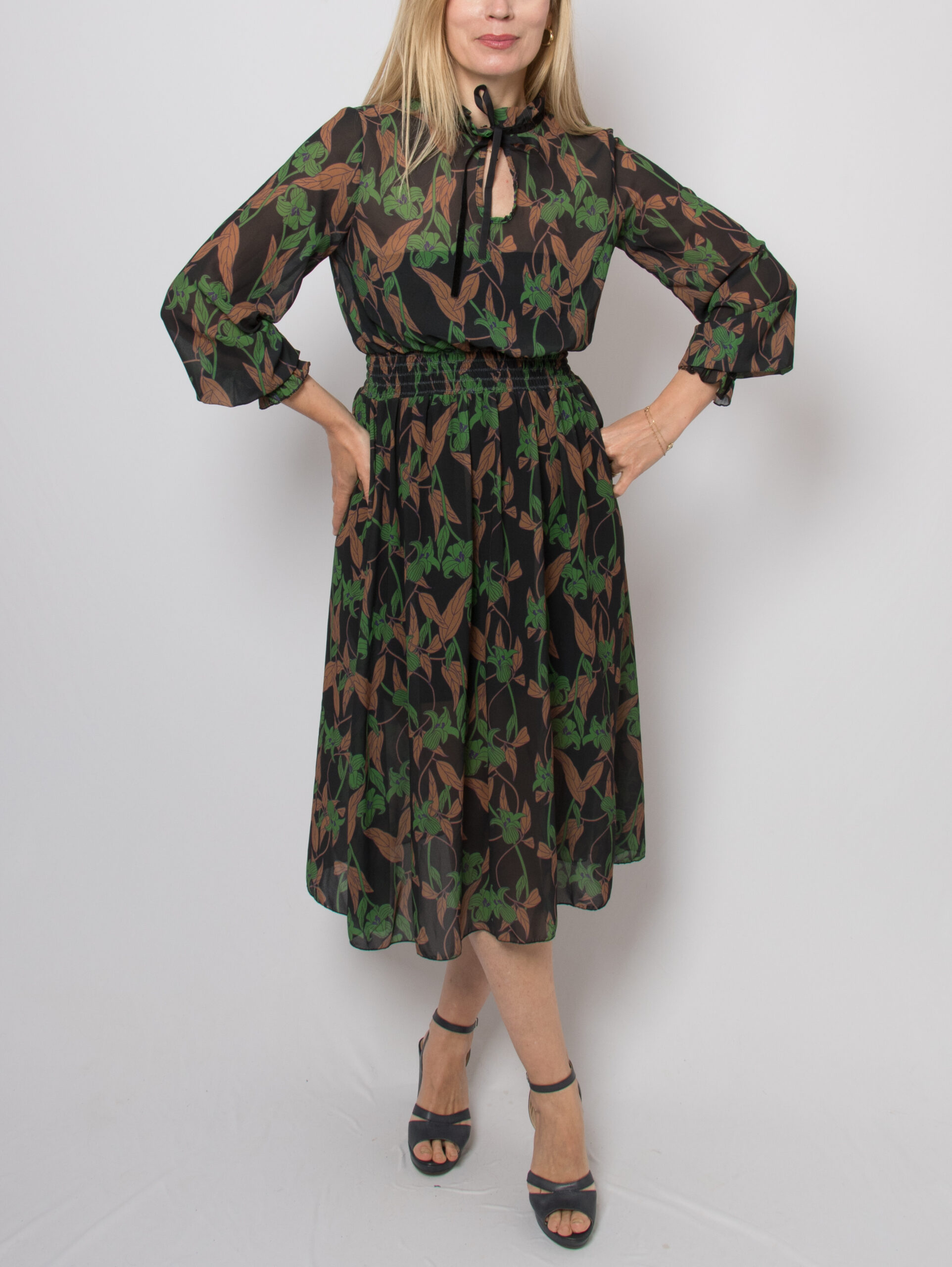 Vintage Floral Midi Sheer Dress Vintage Floral Midi Sheer Dress - Image 3