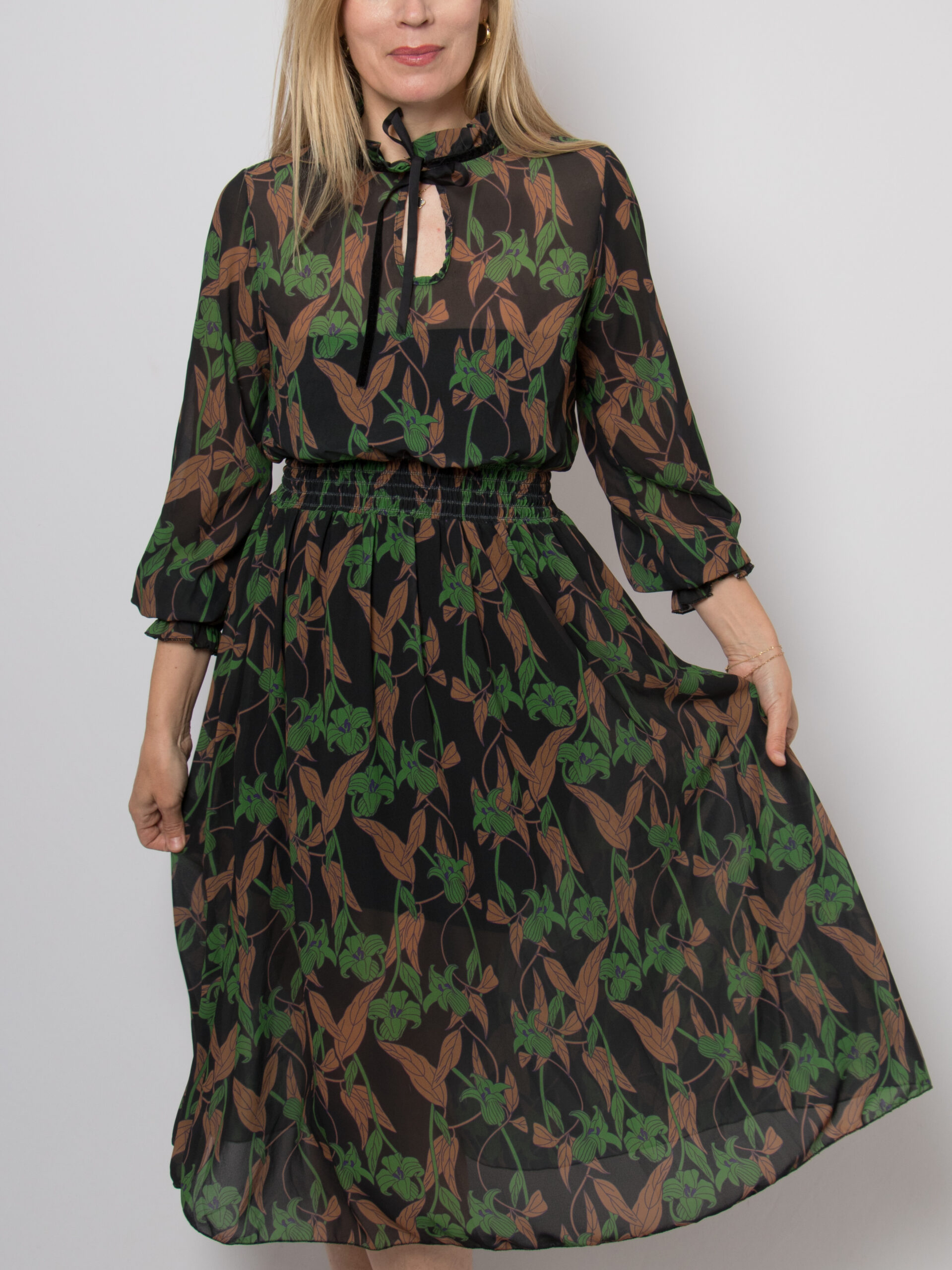 Vintage Floral Midi Sheer Dress Vintage Floral Midi Sheer Dress - Image 4