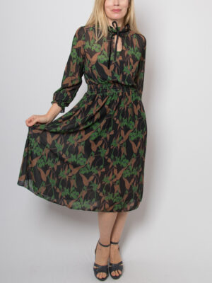 Vintage Floral Midi Sheer Dress