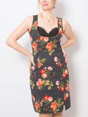 Vintage Rose Print Dress