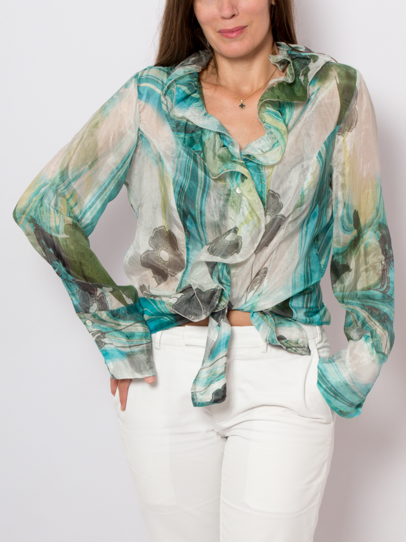 90s Oversized Sheer Silk Blouse 90s Oversized Sheer Silk Blouse