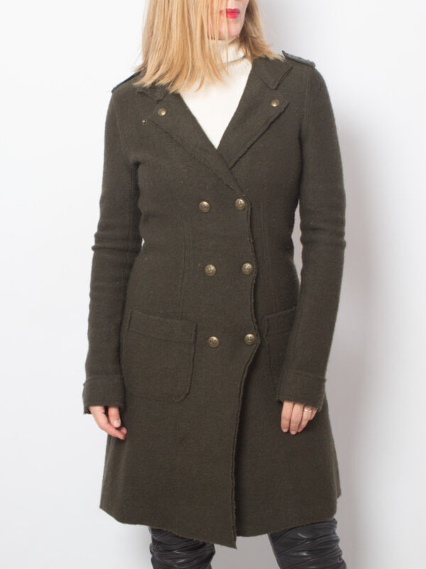 Vintage Moss Green Wool Jacket - Image 4
