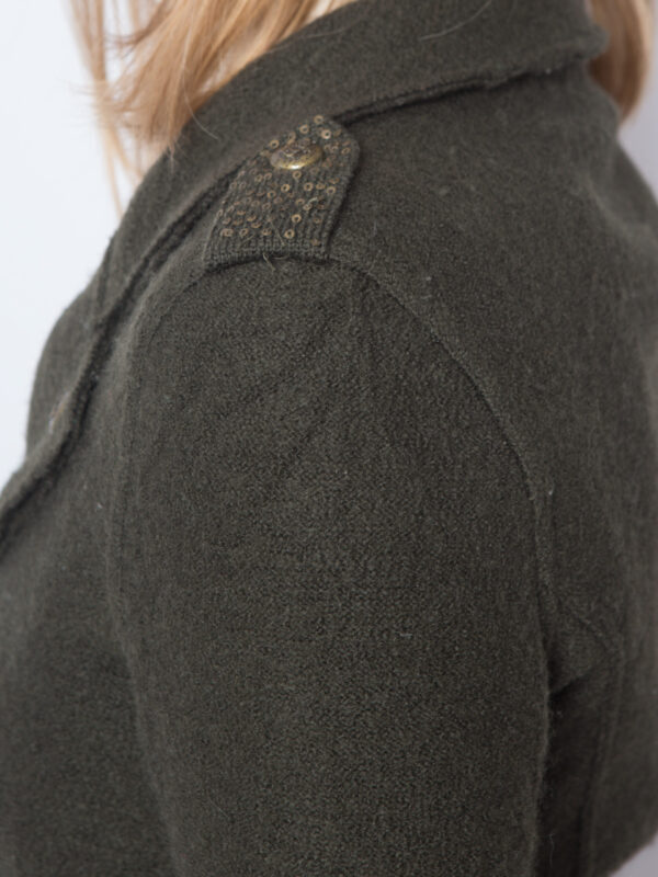 Vintage Moss Green Wool Jacket - Image 5