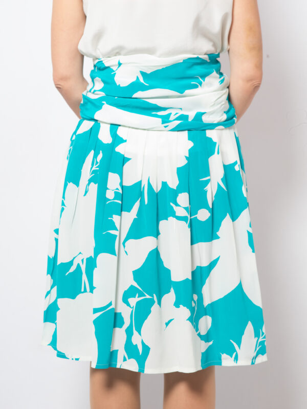 80s Flowy Pleated Silk Skirt - Image 2