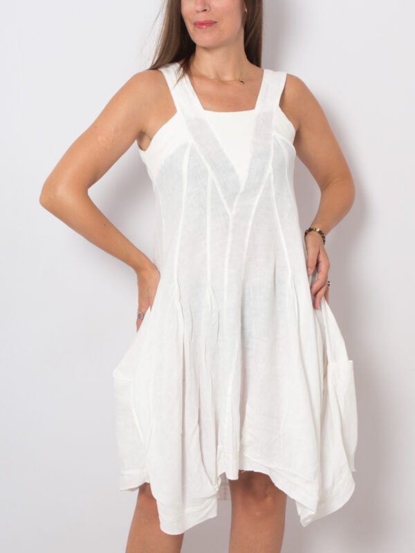 Y2K Linen Sundress Asymmetrical - Image 2