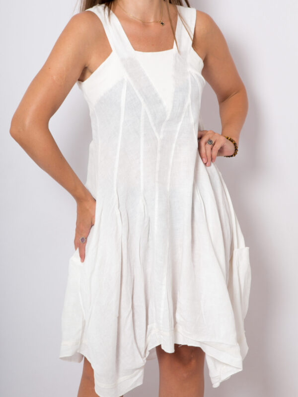 Y2K Linen Sundress Asymmetrical
