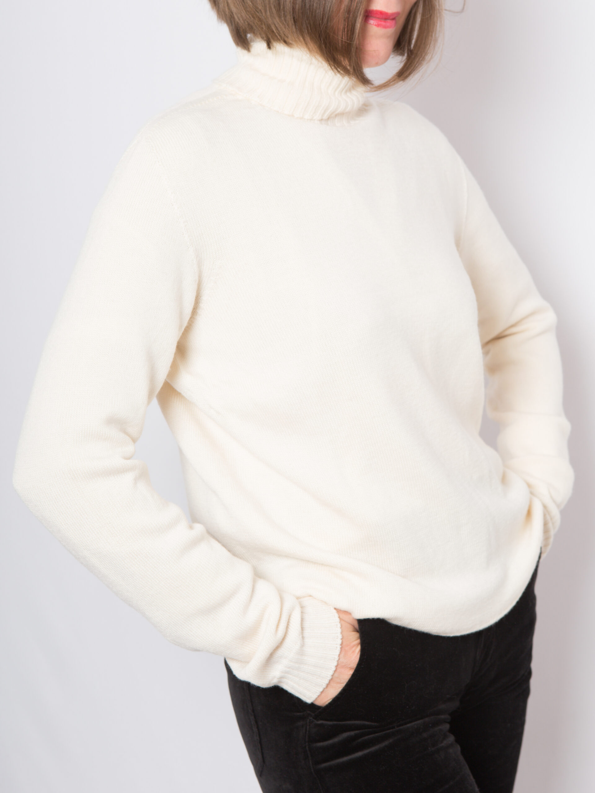 PIERRO DIGLO White Wool Turtleneck Sweater Vintage PIERRO DIGLO White Wool Turtleneck Sweater Size M