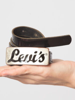 LEVIS Patent Leather Belt Black