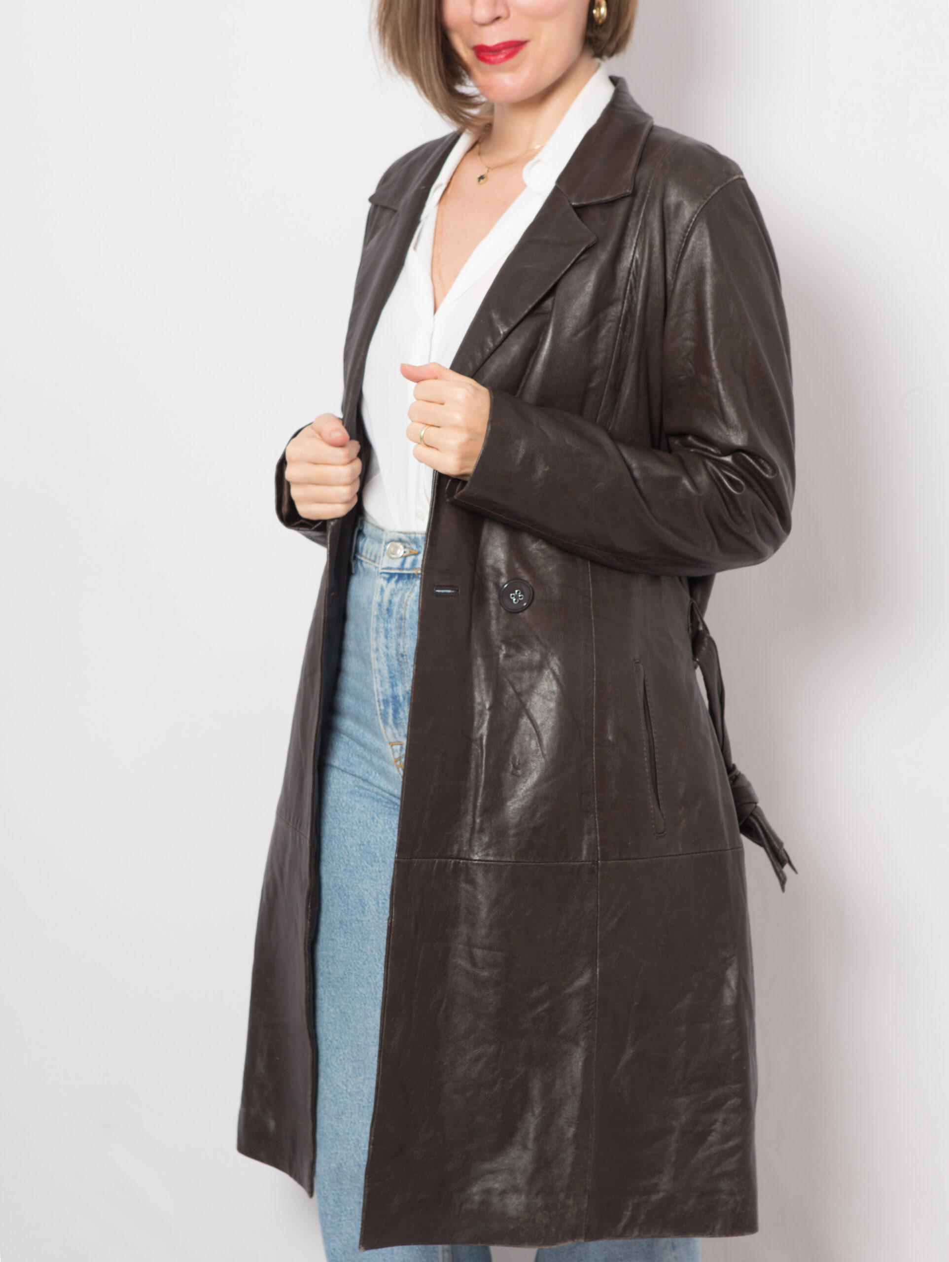 OAKWOOD Vintage Leather Trench Coat OAKWOOD Vintage Leather Trench Coat - Image 5