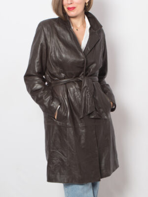 OAKWOOD Vintage Leather Trench Coat