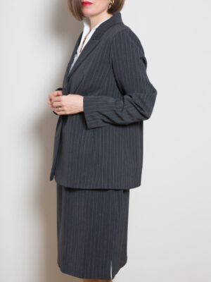 90s Marina Rinaldi Pinstripe Skirt Suit