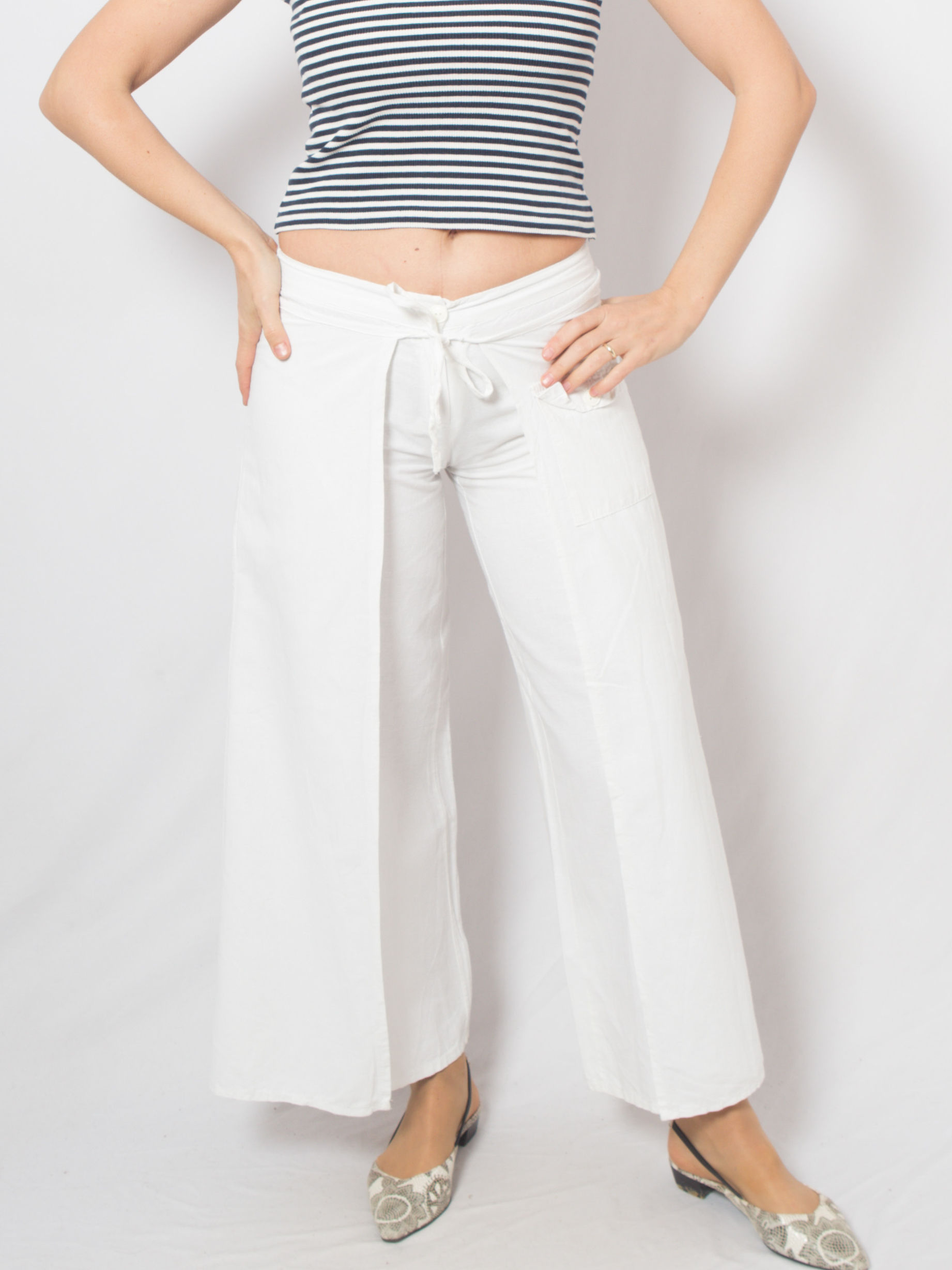 Vintage White Linen Wrap Pants Vintage White Linen Wrap Pants