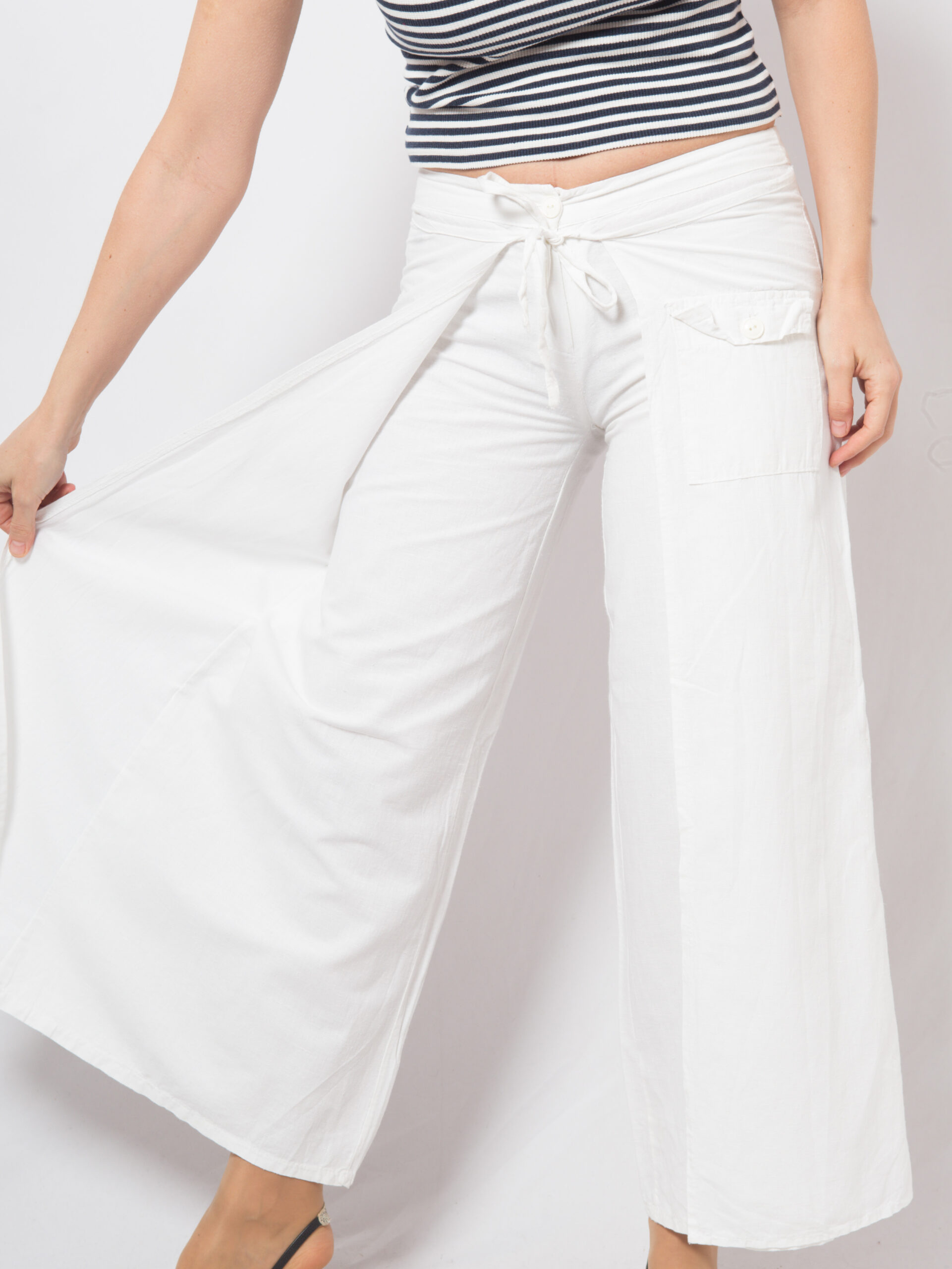 Vintage White Linen Wrap Pants Vintage White Linen Wrap Pants - Image 3