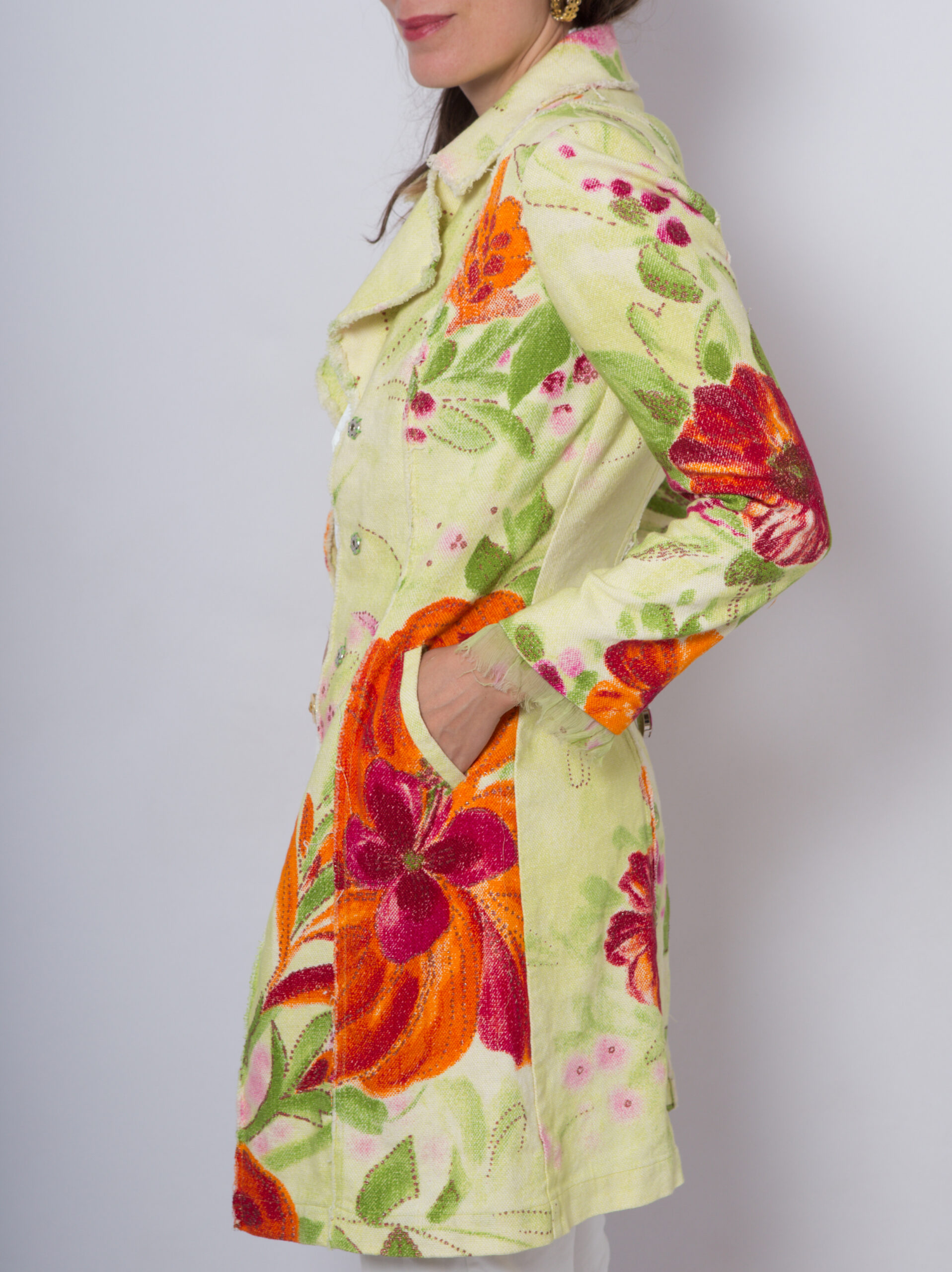 Roberta Scarpa Floral Linen Coat Roberta Scarpa Floral Linen Coat - Image 2